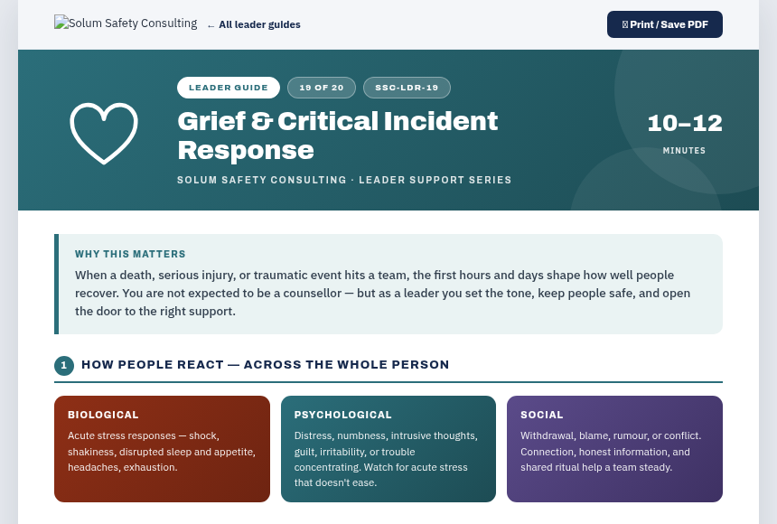 Preview of the Grief & Critical Incident Response digital form