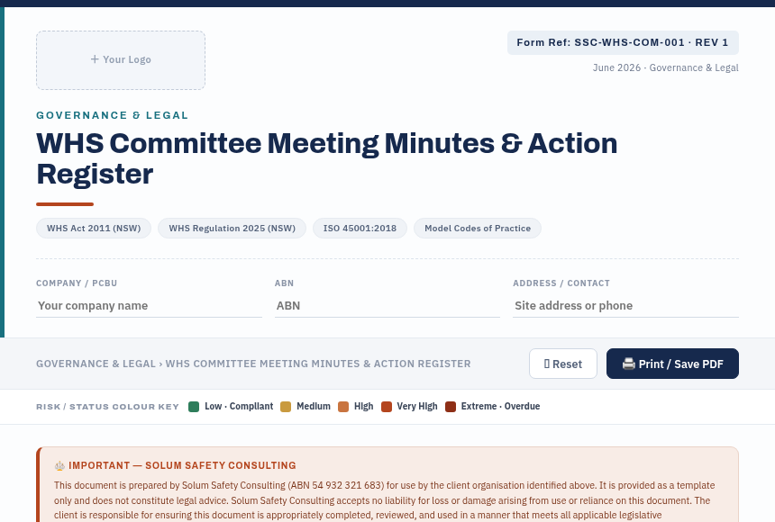 Preview of the WHS Committee Minutes digital form